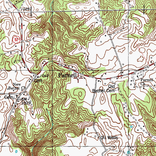 Topographic Map of Parnell Post Office (historical), KY