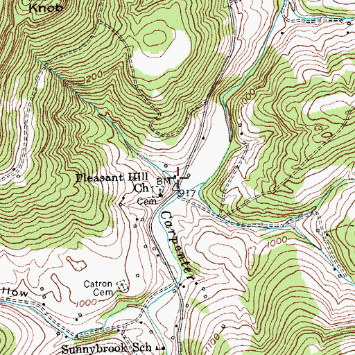 Topographic Map of Peercy Hollow, KY