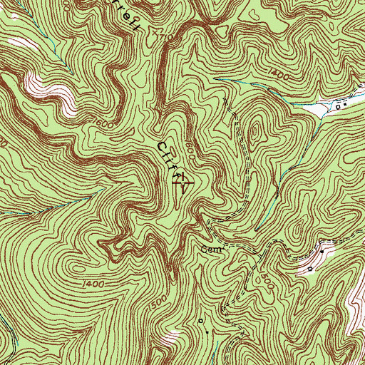 Topographic Map of Pisgah Lookout Tower, KY