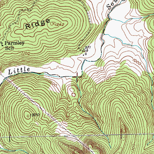 Topographic Map of Polston Hollow, KY