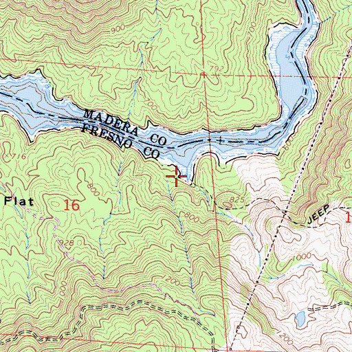 Topographic Map of Big Sandy Creek, CA