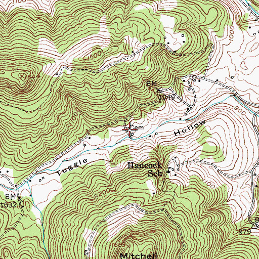 Topographic Map of Reuben Dishman Mill (historical), KY