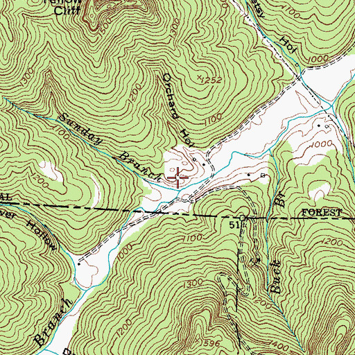 Topographic Map of Sharp-Smith Cemetery, KY