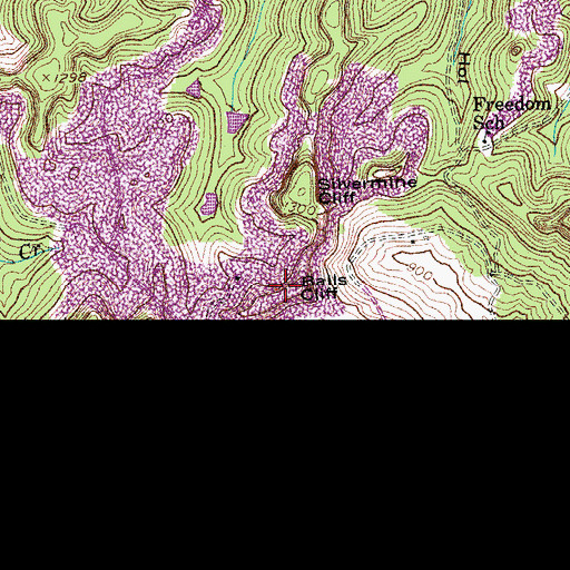 Topographic Map of Silvermine Spring, KY