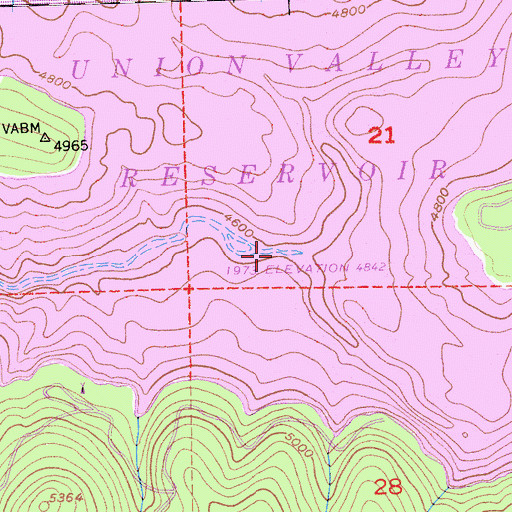Topographic Map of Big Silver Creek, CA