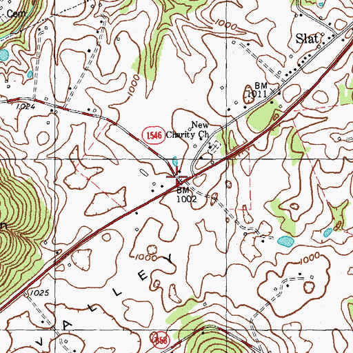 Topographic Map of Slat Post Office (historical), KY