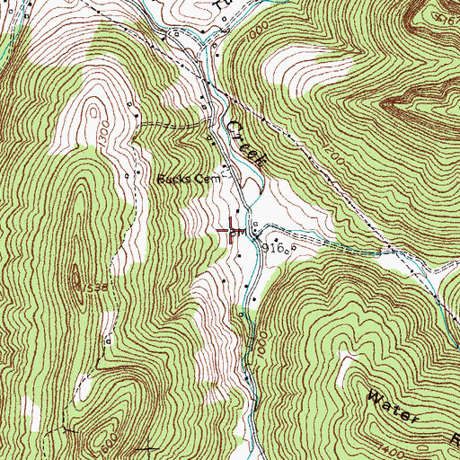 Topographic Map of Slickford Post Office (historical), KY
