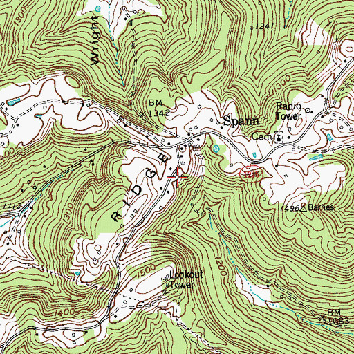 Topographic Map of Spann Hill School (historical), KY