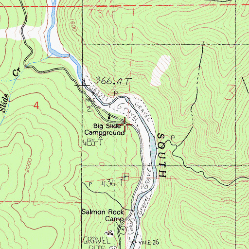 Topographic Map of Big Slide Campground, CA