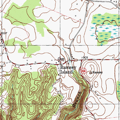 Topographic Map of Stop (historical), KY