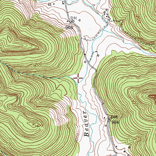 Topographic Map of Sugar Camp Hollow, KY