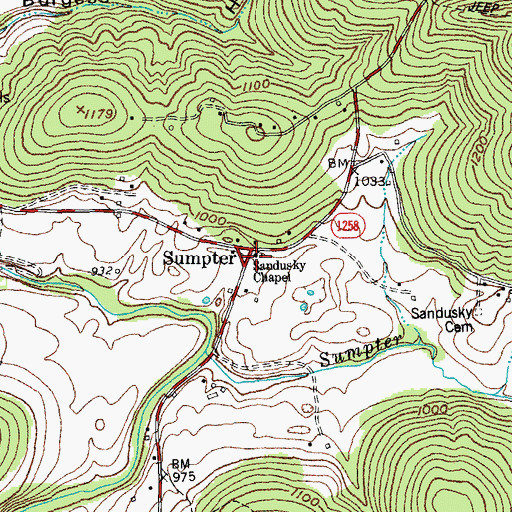 Topographic Map of Sumpter Post Office (historical), KY