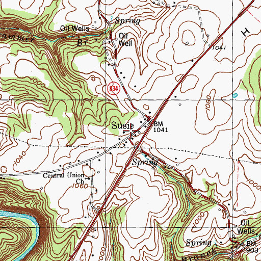 Topographic Map of Susie Post Office (historical), KY