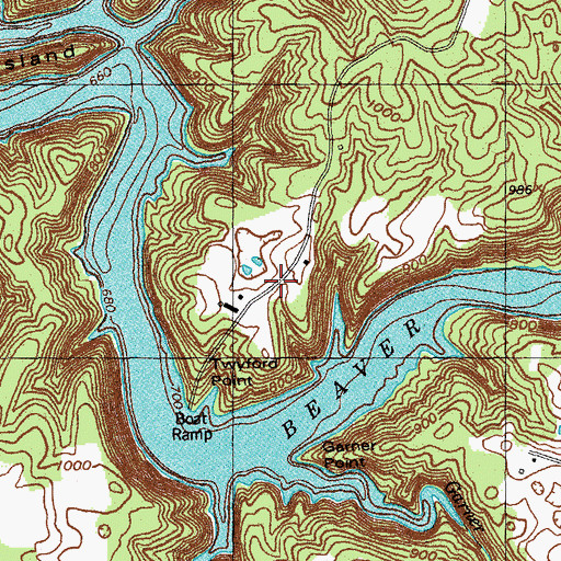 Topographic Map of Tabor-Russell Cemetery, KY
