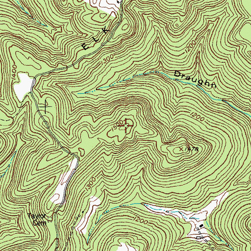 Topographic Map of Tank Knob, KY