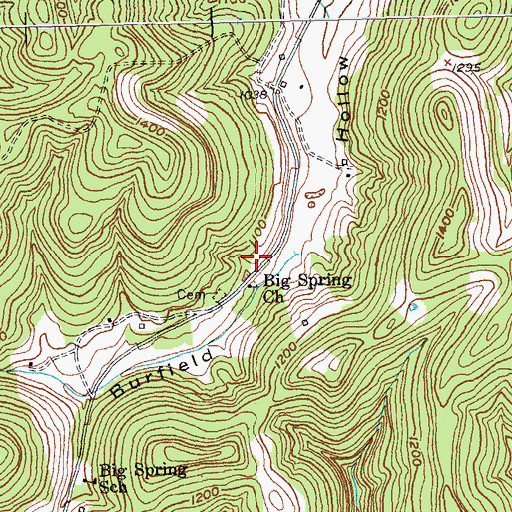 Topographic Map of The Big Deer Lick, KY