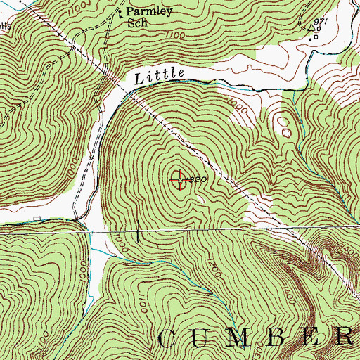 Topographic Map of The Cal Knob, KY