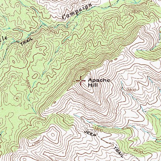 Topographic Map of Apache Hill, AZ