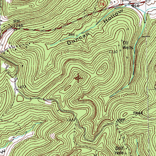 Topographic Map of The Round Rock, KY
