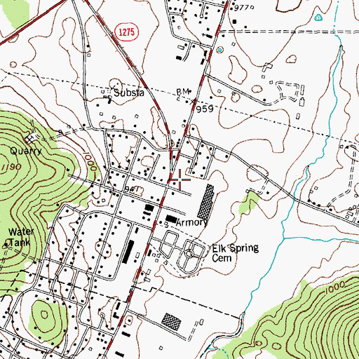 Topographic Map of Tradeway Shopping Center, KY