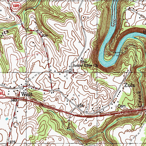 Topographic Map of Wait School (historical), KY