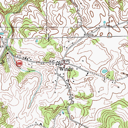 Topographic Map of Windy Post Office (historical), KY