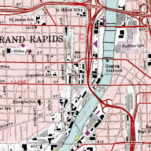 Topographic Map of Richard M. DeVos Center, MI
