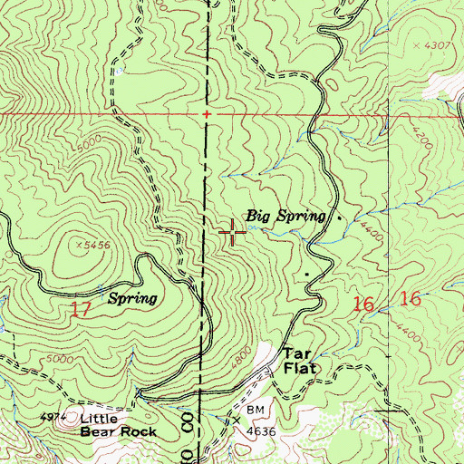 Topographic Map of Big Spring, CA
