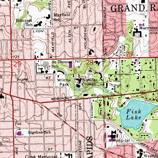 Topographic Map of Academic Building, MI