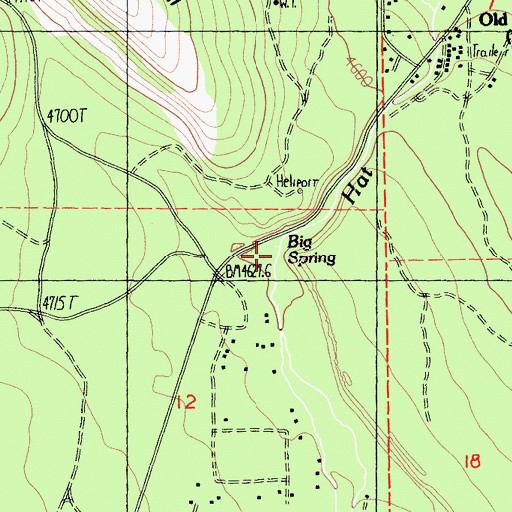 Topographic Map of Big Spring, CA