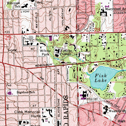 Topographic Map of Baldwin Observatory, MI