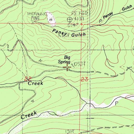 Topographic Map of Big Spring, CA