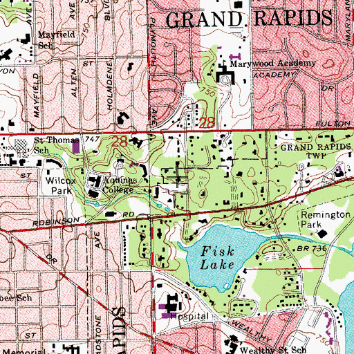 Topographic Map of Meijer Hall, MI