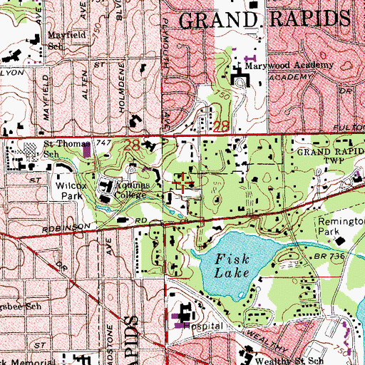 Topographic Map of John F Connelly Conference Center, MI