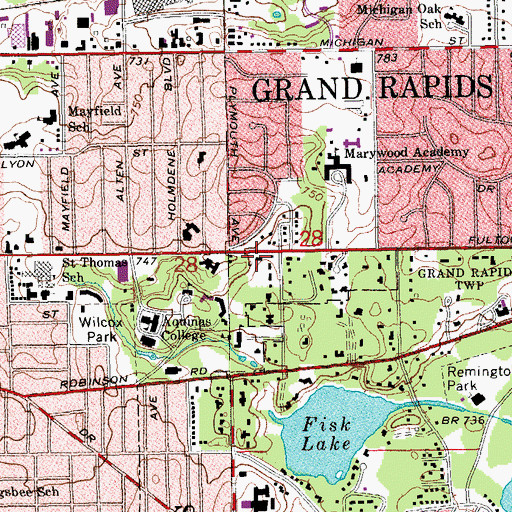 Topographic Map of Fulton House, MI