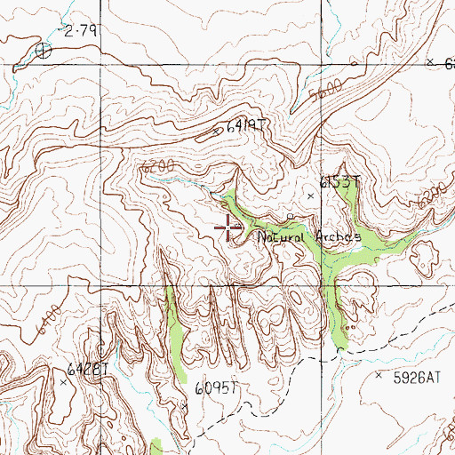 Topographic Map of Natural Arch, AZ