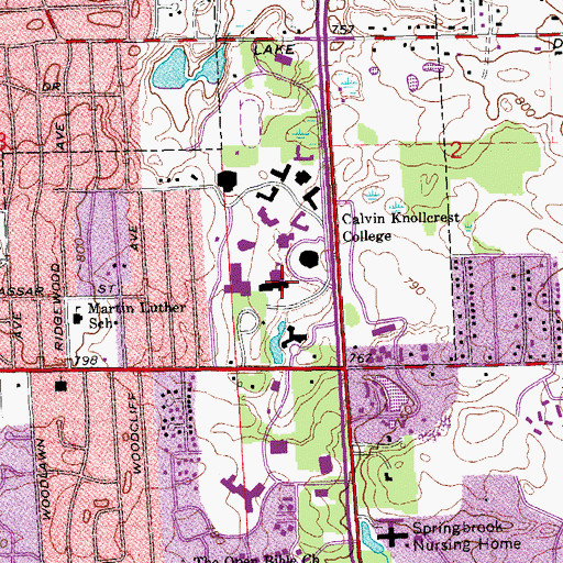 Topographic Map of Hekman Library, MI