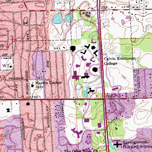 Topographic Map of Spoelhof Center, MI