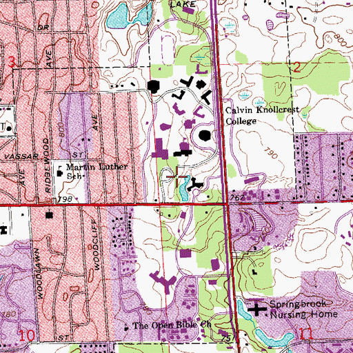 Topographic Map of DeWit Manor, MI