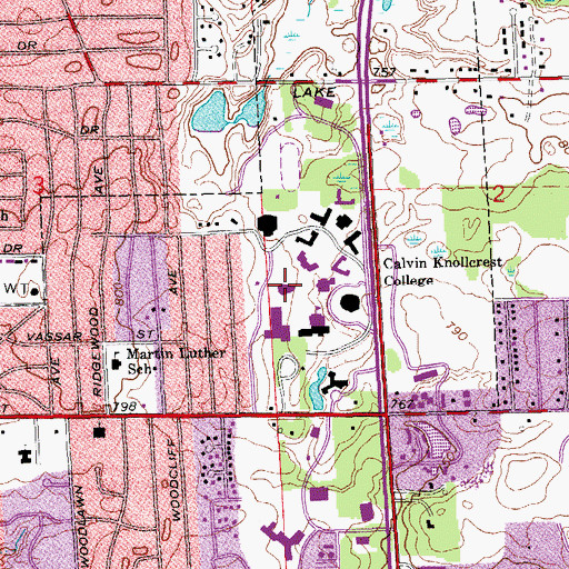 Topographic Map of Science Building, MI