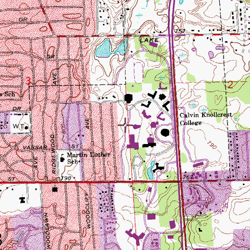 Topographic Map of Engineering Building, MI