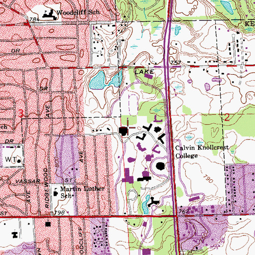 Topographic Map of Van Noord Arena, MI