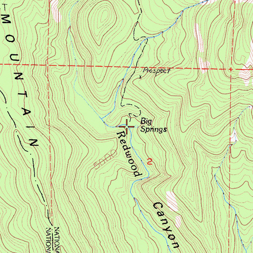 Topographic Map of Big Springs, CA