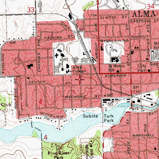 Topographic Map of President's House, MI