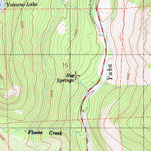 Topographic Map of Big Springs, CA