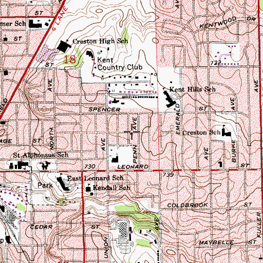 Topographic Map of Church of God Pentecostal, MI