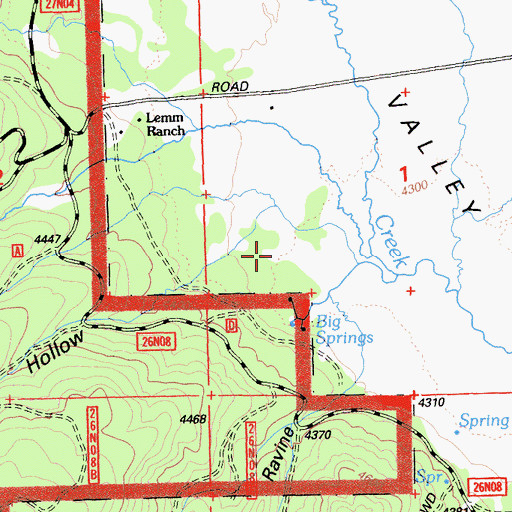Topographic Map of Big Springs, CA