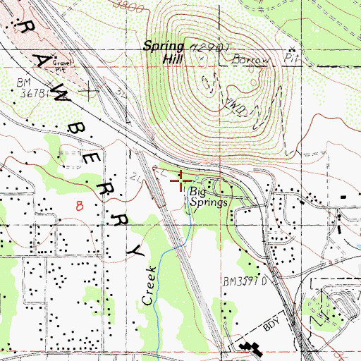 Topographic Map of Big Springs, CA