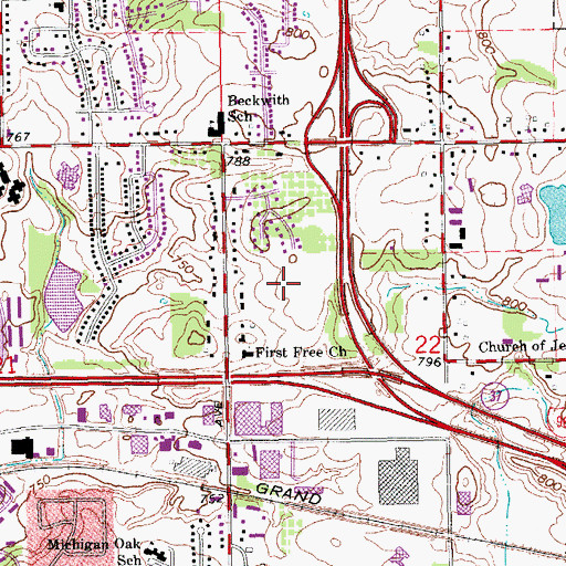 Topographic Map of Grace Immanuel Reformed Baptist Church, MI