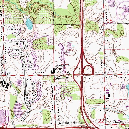 Topographic Map of First Netherlands Reformed Church, MI